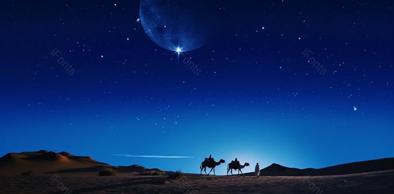 有意境的夜景骆驼和牧人星空下的美景摄影户外摄影,高清,摄影图,摄影图片,图片大全,摄影图免费下载
